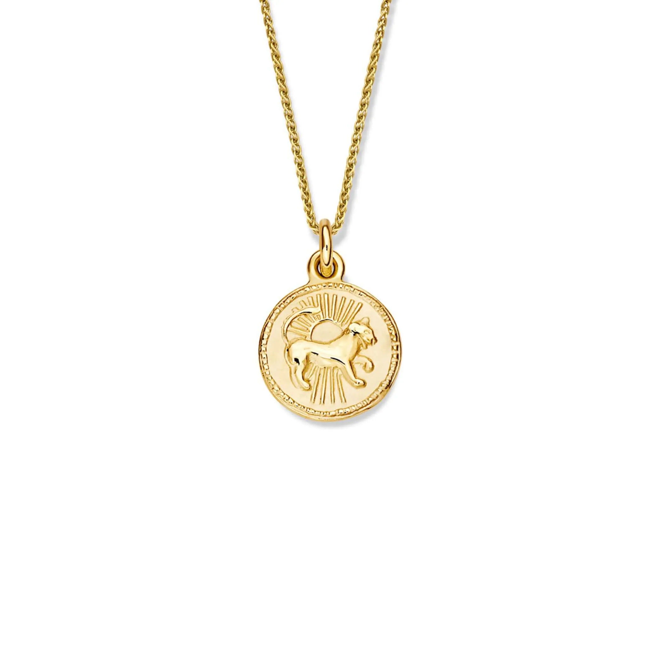 Zodiac Leo Necklace Pendant Yellow Gold